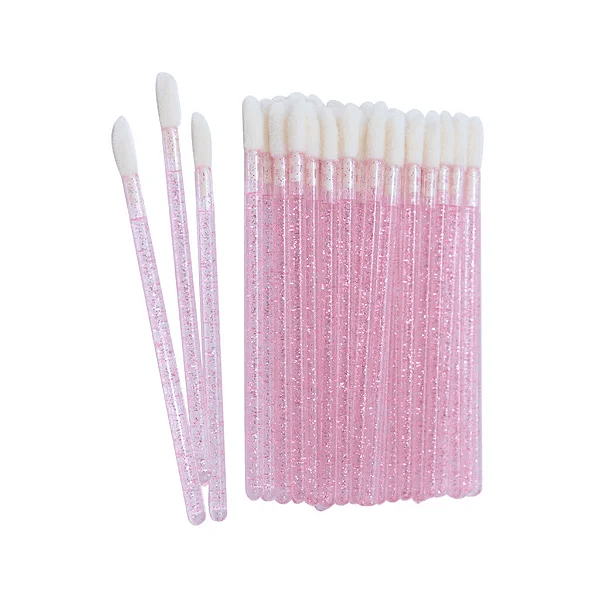 Aplicador de Gloss Glitter Rosa 50un