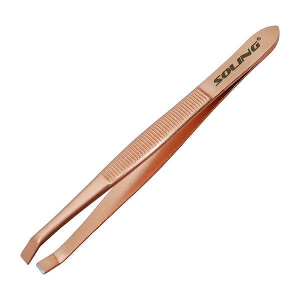 Pinça Soling Ponta Reta Rose Gold 264