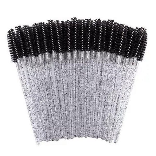 Escovinha de Sobrancelhas Preto com Glitter 50un