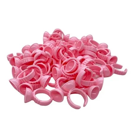 Kit com 100 Anéis Batoque Raso cor Rosa