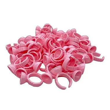 Kit com 10 Anéis Batoque Raso cor Rosa