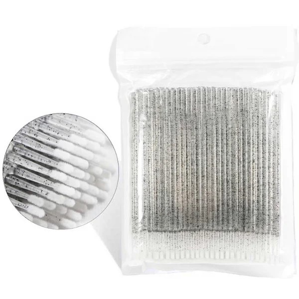 Microbrush Preto com Glitter 100un