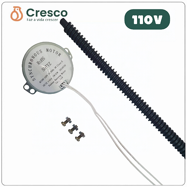 Peça CRESCO - Motor de Rolagem c/ Haste - 110v - Peça Reposição: Chocadeira Cresco 130 ovos
