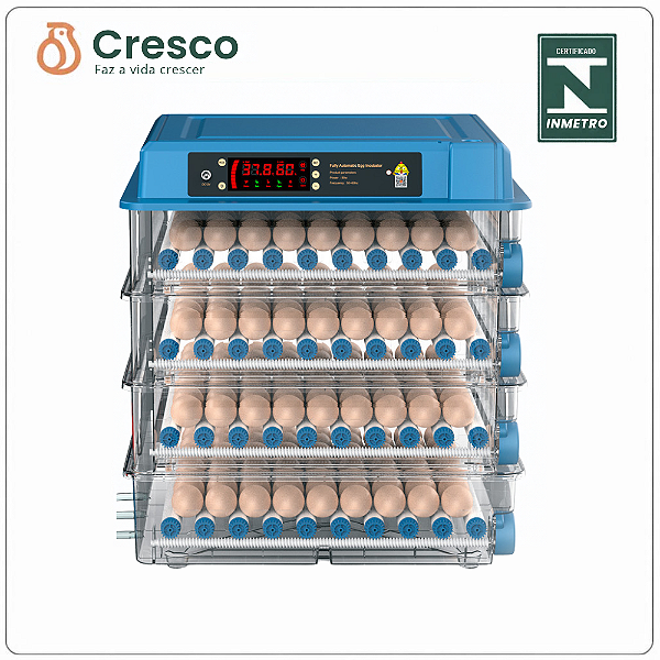 Chocadeira Automatica c/ conexão p/ Bateria 12v - Tanque Agua - até 256 Ovos - 220V