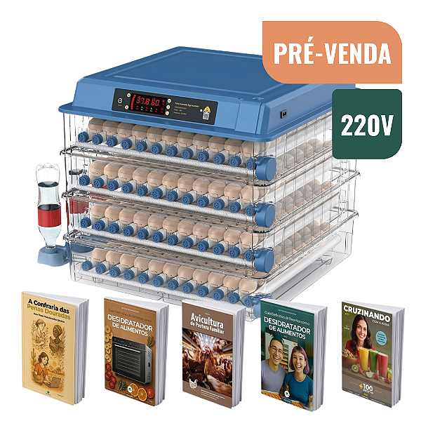 PRÉ-VENDA - KIT Chocadeira Automatica Cresco 256 ovos 220v + 5 e-books - PREVISÃO DE POSTAGEM ------/202X
