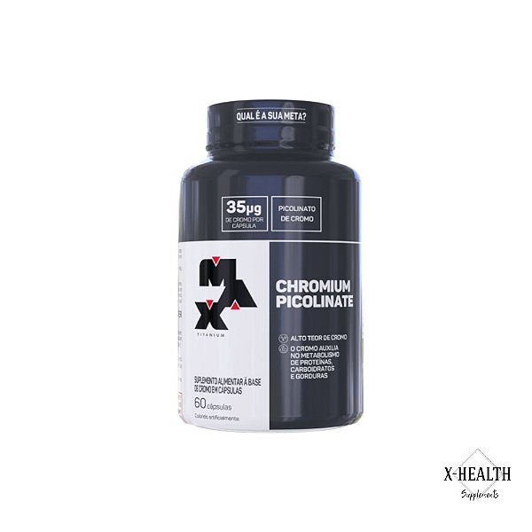 Picolinato de Cromo 60 Caps - Max Titanium - 35µg de cromo por cápsula