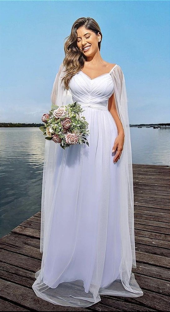 Vestido de noiva branco pz pontas soltas