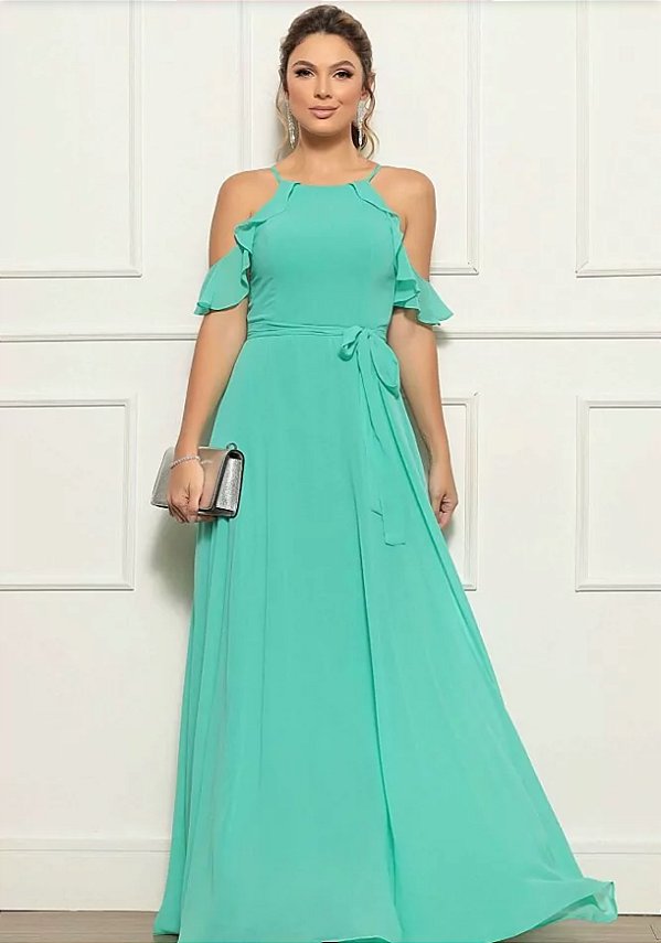 Vestido longo ombro a ombro pz