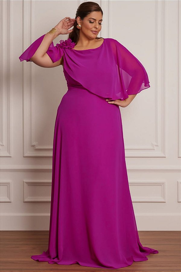 Vestido longo manga fluida ad