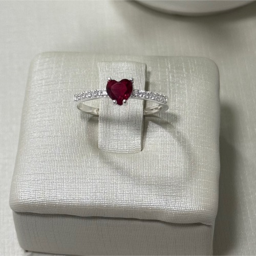 Anel Coração Crav Verm.