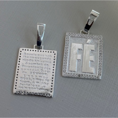 Pingente Placa Fé Frente e Verso