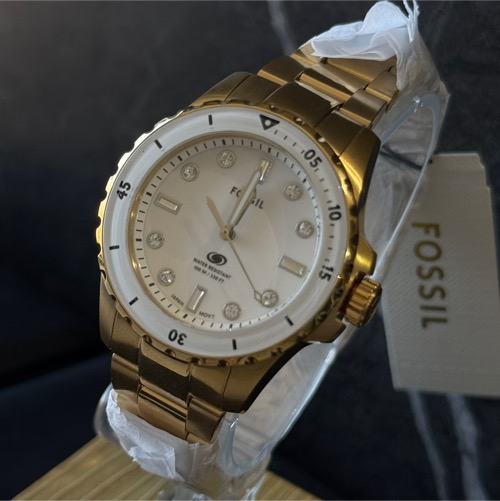 FOSSIL Mini Gold White