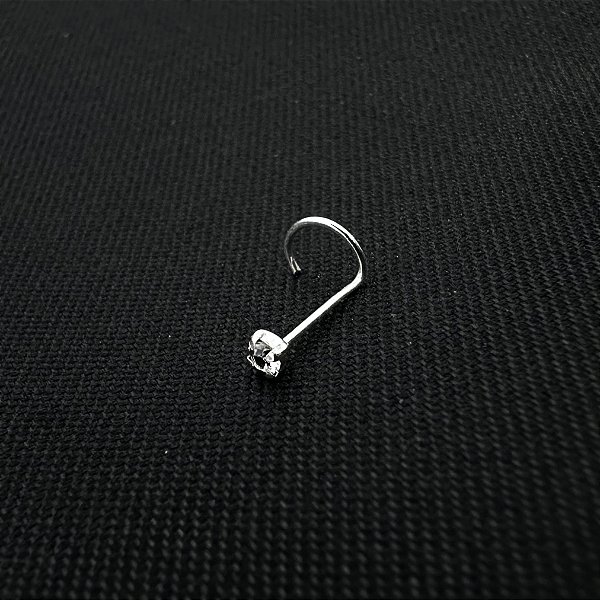 Piercing de Nariz em L com Zircônia em Prata 925 Autêntica – Hipoalergênico