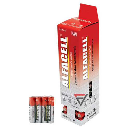 Pilha Comum AAA (Palito) 1.5V Alfacell Cx/60Pc R03P4Sg