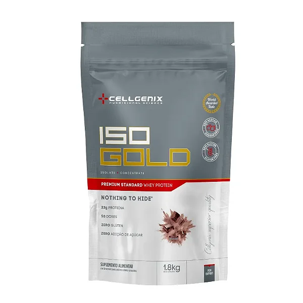 ISO GOLD REFIL - 1,8KG CHOCOLATE - WHEY PROTEIN PREMIUM CELLGENIX