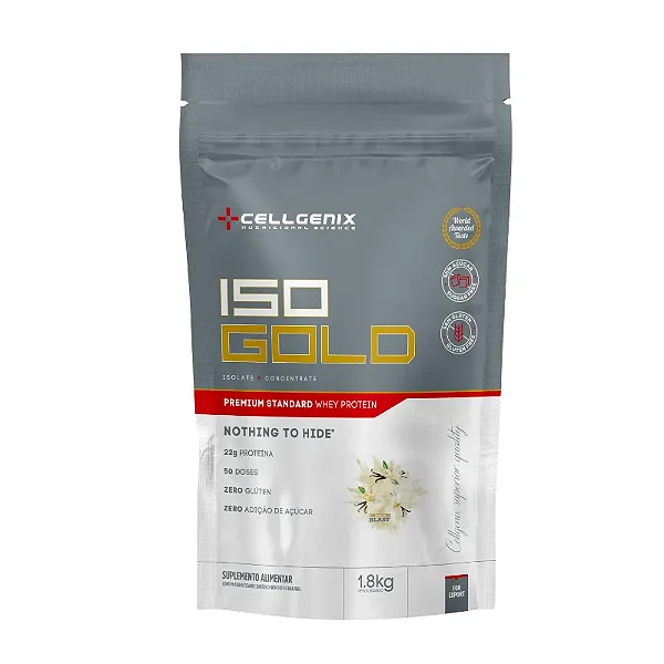 ISO GOLD REFIL - 1,8kG BAUNILHA - WHEY PROTEIN PREMIUM CELLGENIX