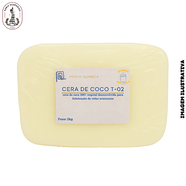 Cera de coco para vela T02 100% vegetal (Ponto Químico) - 1kg