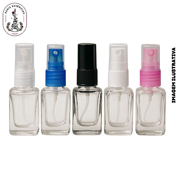 Vidro 10ml Quadrado c/ Válvula Spray para Decant - 10UND