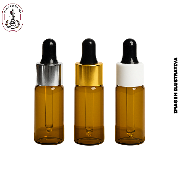 Frasco Âmbar Vidro 5ml Conta Gotas