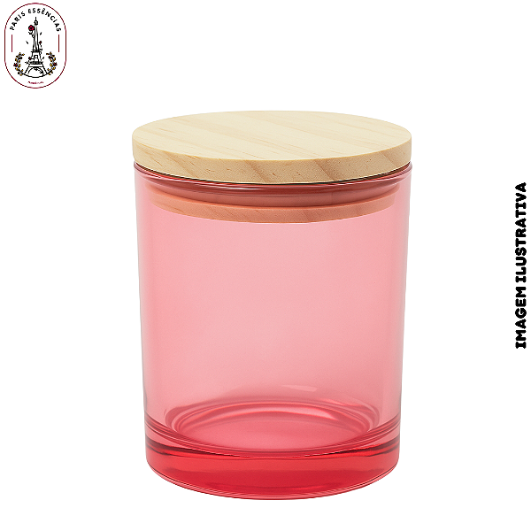 Copo de Vidro Para Vela 200ml Rosa - (un)