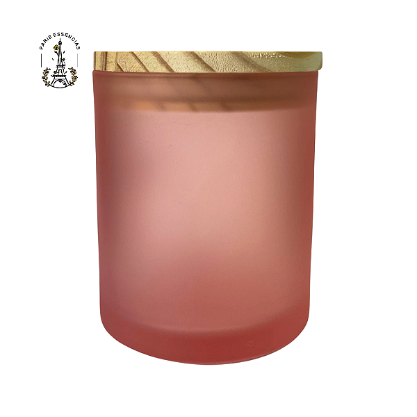 Pote p/ Vela 220ml Rosa Fosco Com Tampa - (un)