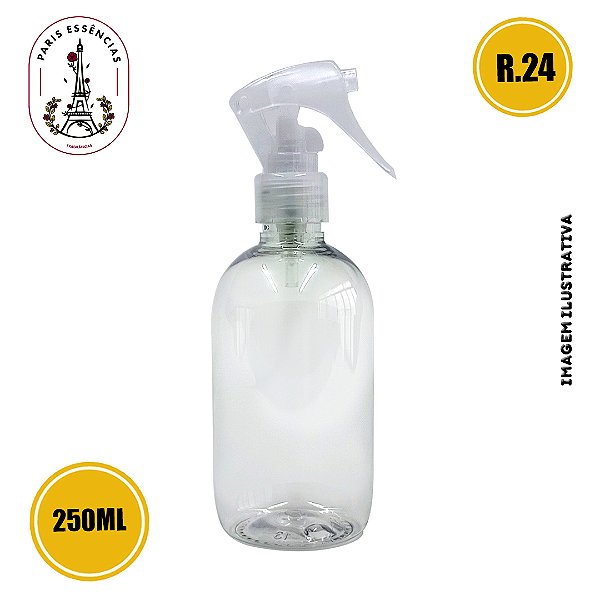 Frasco Pet Cilíndrico 250ml C/ Gatilho Natural 24/410