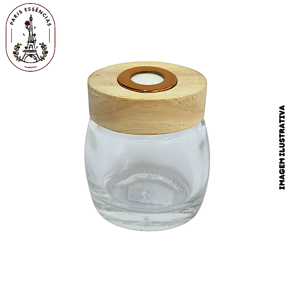 Vidro Jade 100ML c/ Tampa Difusora e Tampa de Madeira