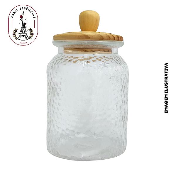 Pote de Vidro Martelado para Condimentos c/ Tampa 1000ML - (un)