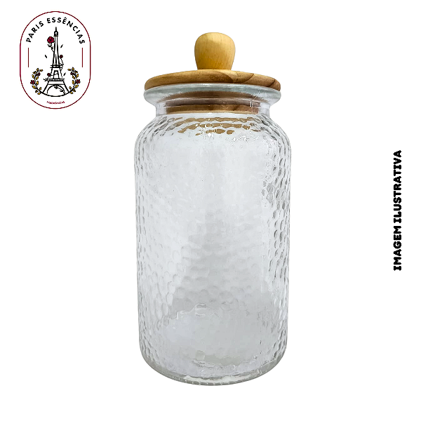 Pote de Vidro Martelado para Condimentos c/ Tampa 1300ML - (un)