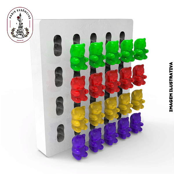 Molde de Silicone Ursinho 20Cav. - (un)