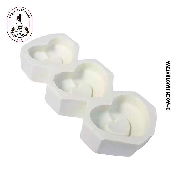 Molde de Silicone Coração Duplo 3Cav. - (un)