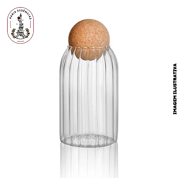 Pote de Vidro Canelado 800ml (un) com Tampa Esférica