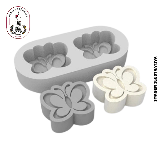 Molde de Silicone Borboleta 2Cav. - (un)
