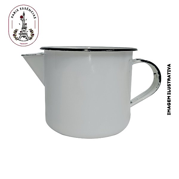 Caneca Esmaltada Branca com Bico 1000ml (un)