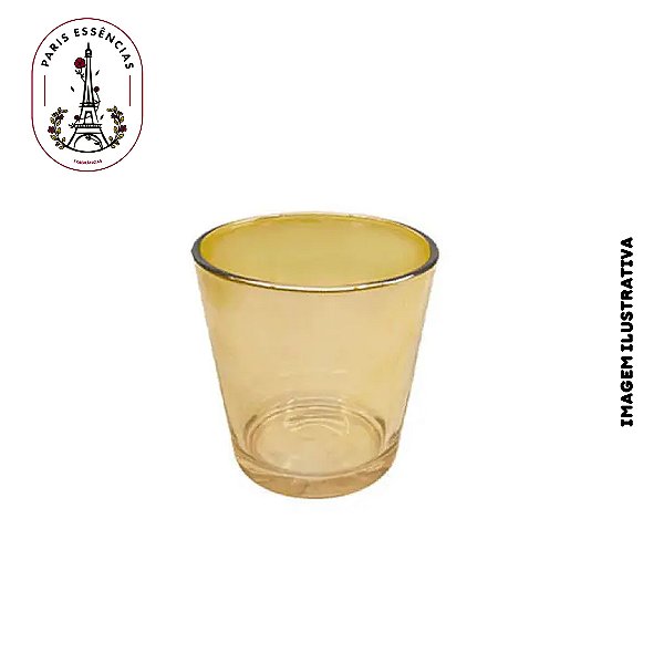 Porta Vela Copo Castiçal De Vidro Ambar Decoração 150ml (un)