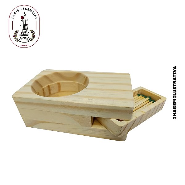 Suporte para Vela em Madeira 13,5 x 8,5cm (un)