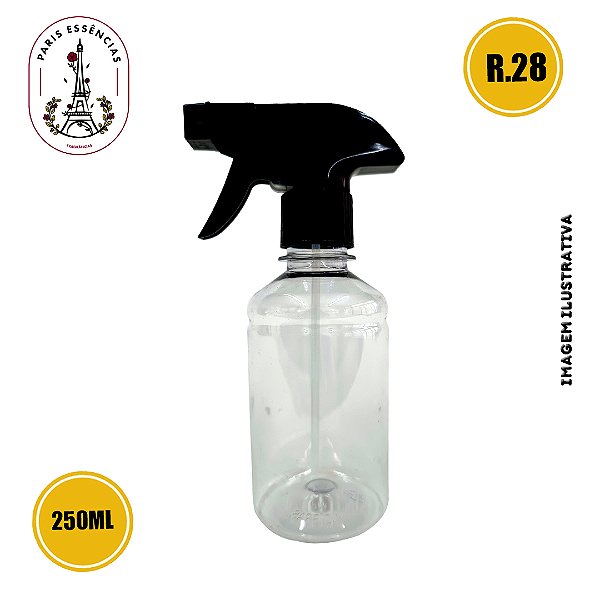 Frasco Pet 250ml Tubo de Gel C/ Gatilho Anatômico Preto 28/410 (un)