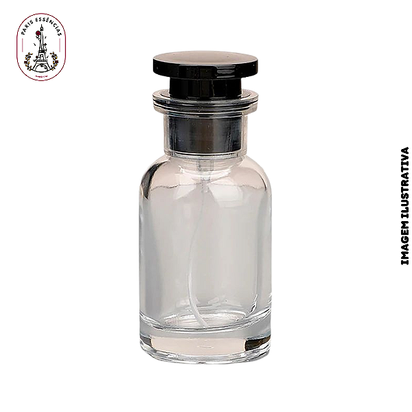 Porta Perfume Vuitton Cristal  c/ Tampa Preta30ml - (un)