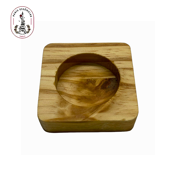 Porta Vela Quadrado em Pinus - (un)
