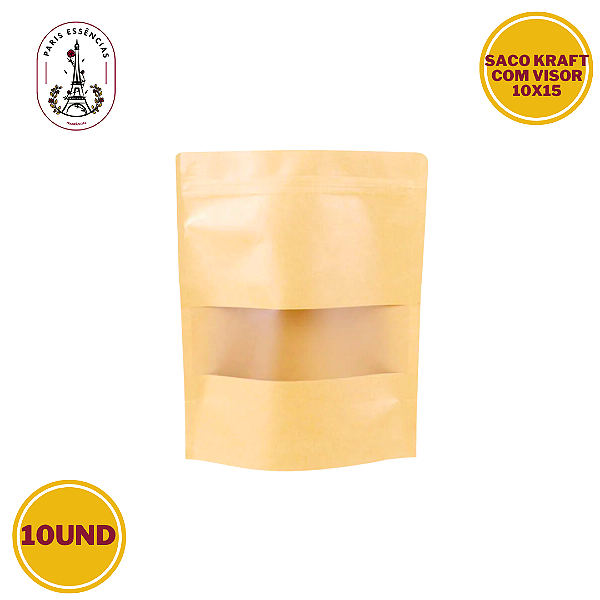 Saco Stand Kraft com Visor 10x15 - (PCT/10)