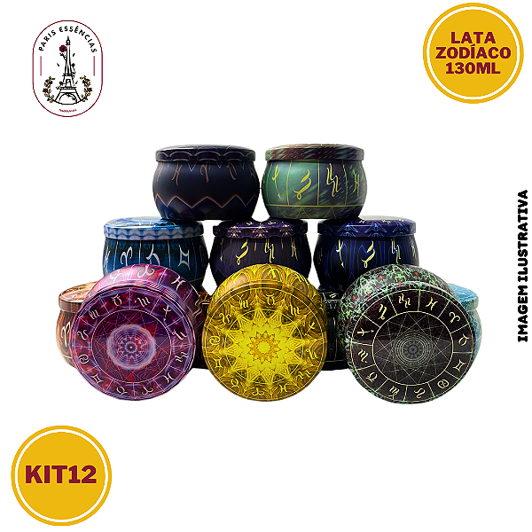 Kit Lata de Metal Zodíaco 12unidades 130ML