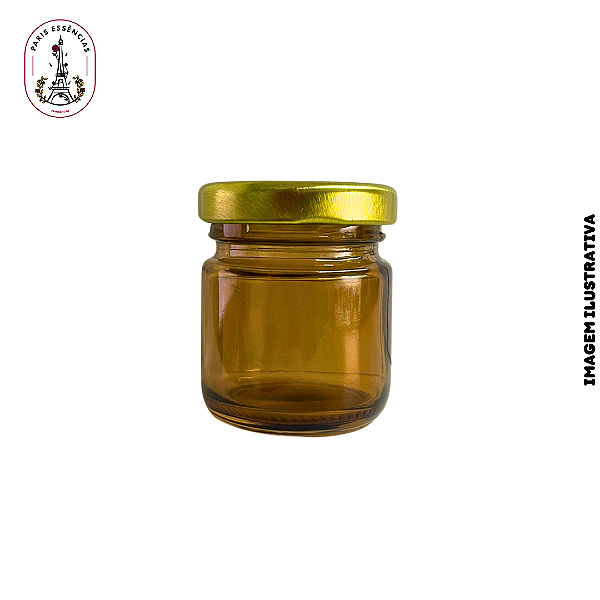 Mini Pote de Vidro Âmbar 40ml Com Tampa Metal - (un)