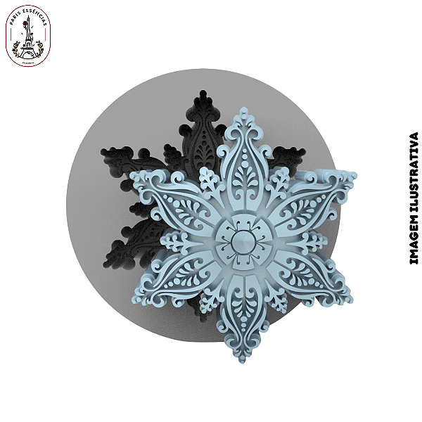 Molde de Silicone Floco de Neve C/Arabescos - (un)