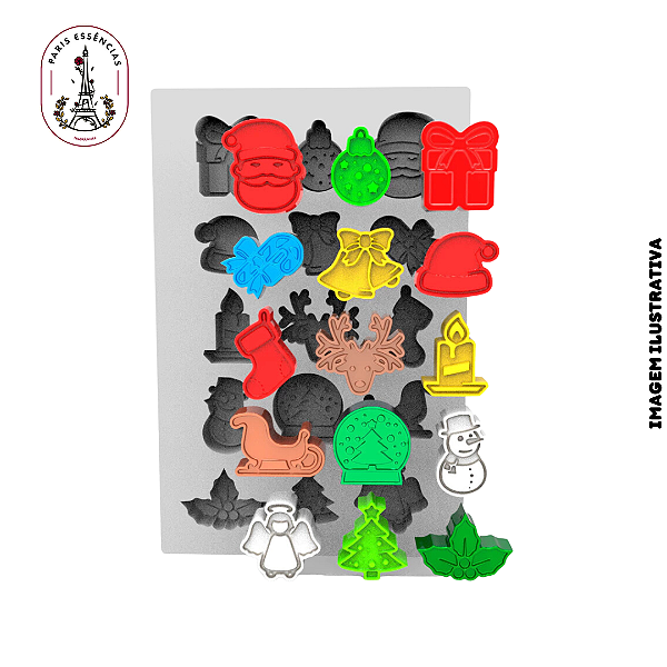 Molde de Silicone Kit Figuras Natalinas 15Cav -(un)