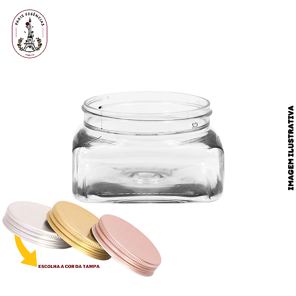 Pote p/ Cosméticos Quadrado 120ml c/ Tampa Alumínio - (un)