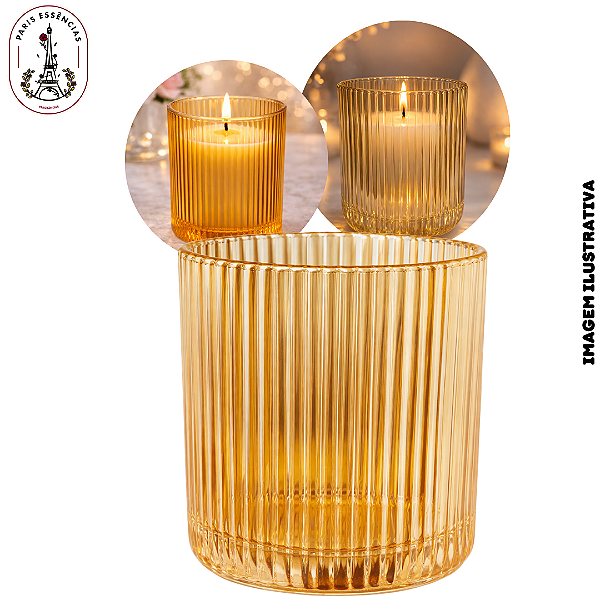 Copo p/ Vela Grafiatto 320ml Âmbar - (UN)