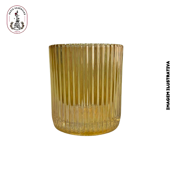 Copo p/ Vela Grafiatto 320ml Âmbar - (un)