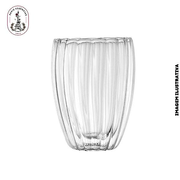 Copo De Vidro Duplo Alto Riscado 330ml - (un)