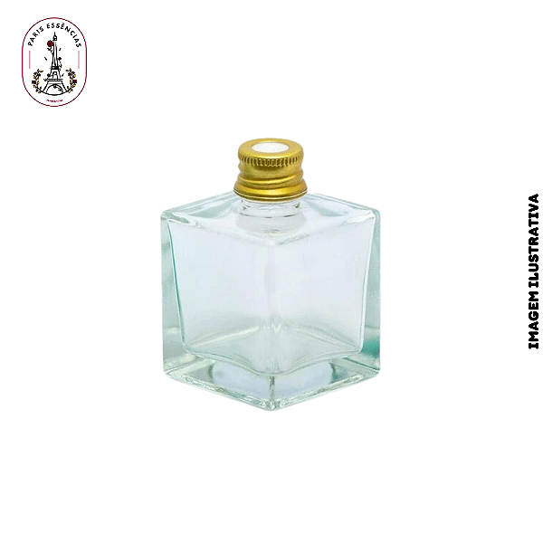 Vidro Cubo 50ml c/ Tampa Alumínio Difusor - (un)