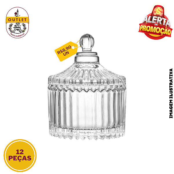 Bomboniere Mini Cristal 9x7cm 65ml - 12UND